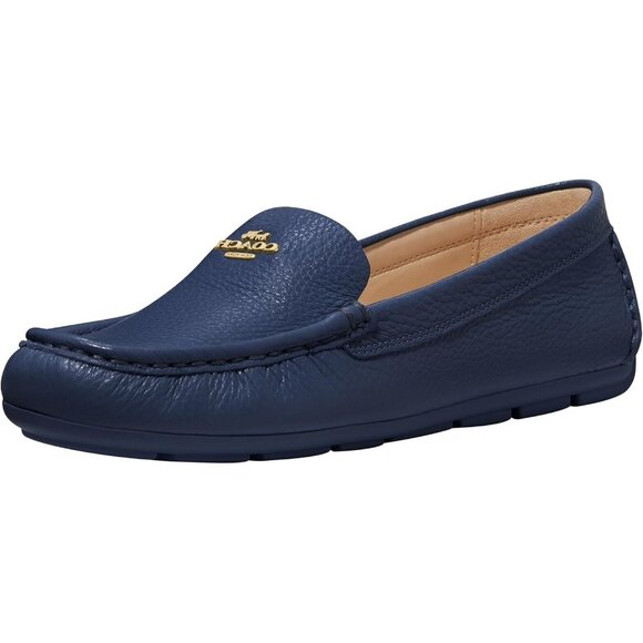 Coach Marley Driver Loafers Women's Navy Blue Leather Low-Top Slip on Flats - Picture 1 of 9